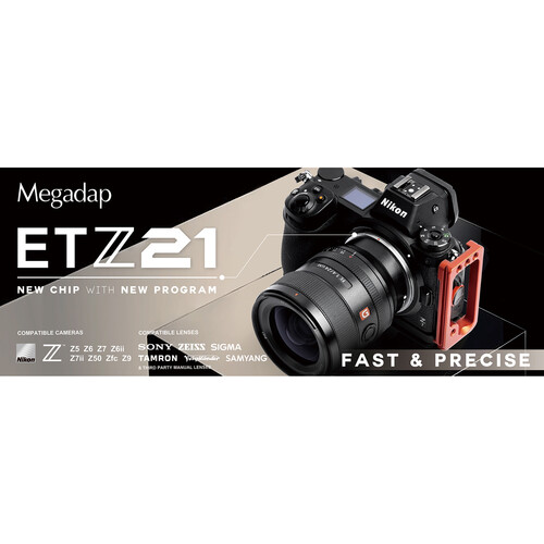 Megadap ETZ21 Sony E-Mount Lens to Nikon Z-Mount Autofocus Adapter