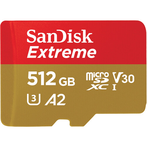 SanDisk 512GB Extreme UHS-I microSDXC Memory SDSQXAV-512G-AN6MA