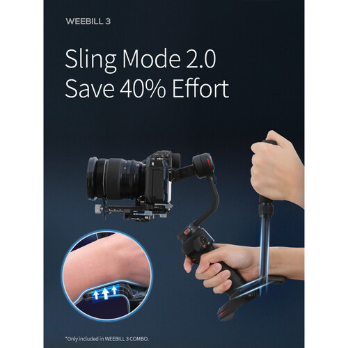 Zhiyun WEEBILL-3 Handheld Gimbal Stabilizer Combo with Extendable Grip Set  and Backpack