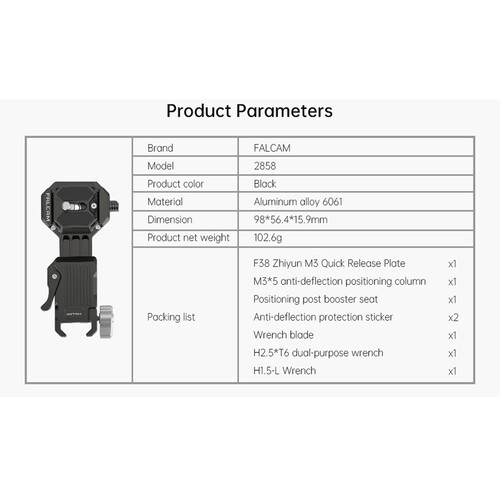 Falcam F38 Quick Release Bundle for Zhiyun-Tech CRANE-M3 2858