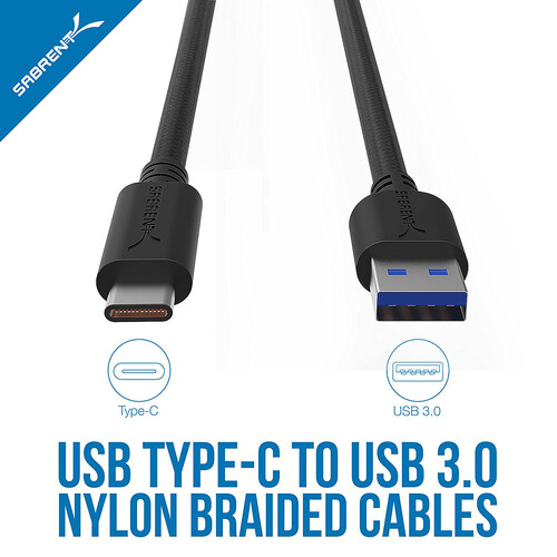 Sabrent USB 3.1 Gen 1 Type-A Male to Type-A Female Extension Cable (10',  Black)