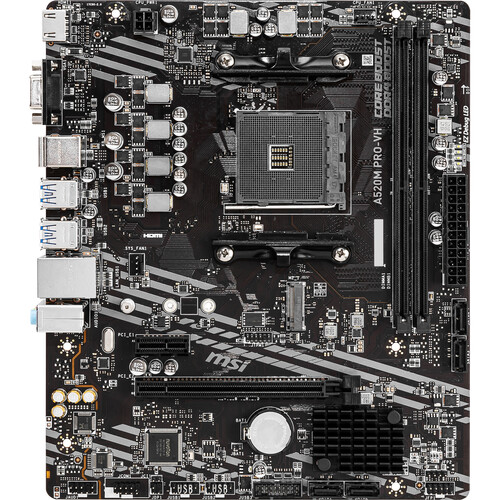 MSI A520M PRO-VH A520M PRO-VH AM4 AMD A520 SATA 6Gbps Micro ATX AMD  Motherboard 