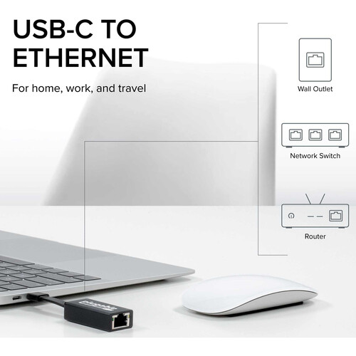  Belkin USB-C to Ethernet + Charge Adapter - Gigabit Ethernet  Port Compatible with USB-C Devices - USB-C to Ethernet Cable for MacBook  Air, MacBook Pro & Windows - Ethernet to USB-C