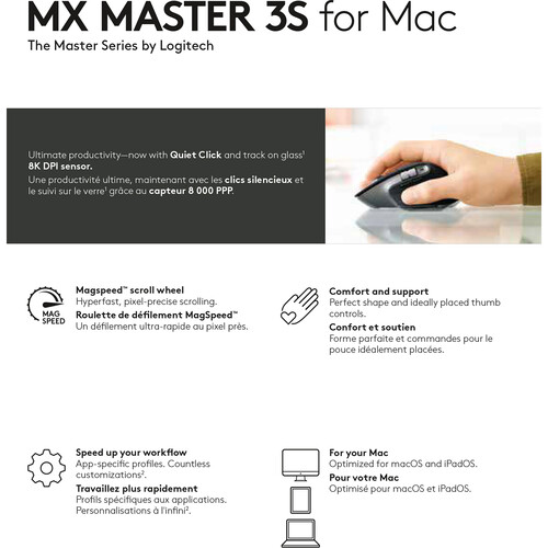 alias prioritet job Logitech MX Master 3S for Mac Wireless Mouse 910-006569 B&H