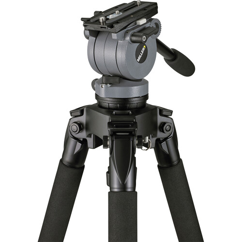 Miller DS-20 Aluminum Tripod System - consists of: DS-20 Fluid Head, DS  2-Stage Tripod, On-Ground Spreader and Softcase - Supports 20 lbs