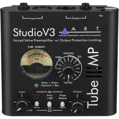 ART Tube MP Studio V3 Single Channel Tube Microphone Preamp with V3 Preset  Technology and Output Protection Limiter