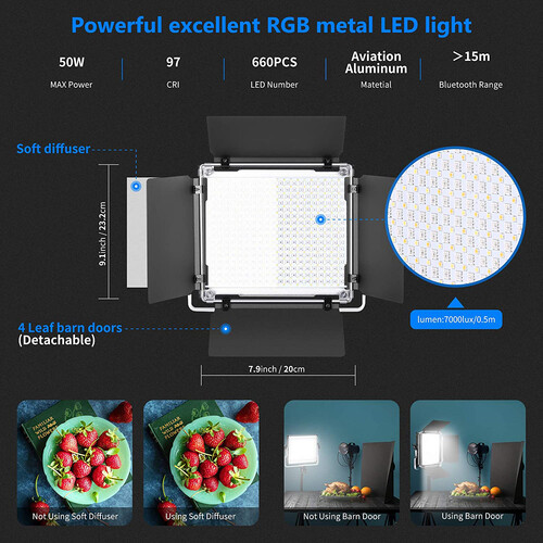 Neewer 660 RGB LED 2-Light Kit with Stands 66600132 B&H Photo