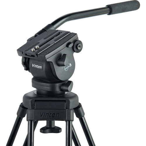 Vinten System Vision blue3 Head with Flowtech 75 Carbon Fiber Tripod,  Mid-Level Spreader, and Rubber Feet