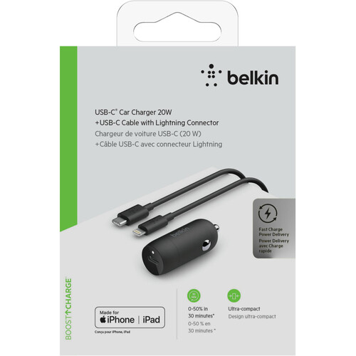 Chargeur de voiture USB-C 30 W, Belkin