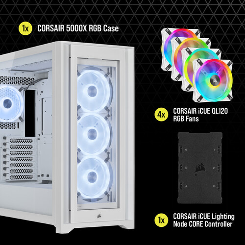 Corsair iCUE 5000X RGB QL Edition Mid-Tower ATX CC-9011233-WW