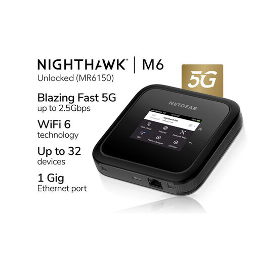 Maladroit jorden Galaxy Netgear Nighthawk M6 5G Mobile Hotspot & AX3600 MR6150-100NAS