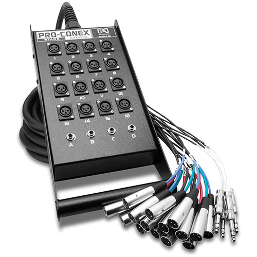 Hosa Technology SH16X4100 SH Series Stage Box Snake with 16 3-Pin XLR Send  and 4 TRS Return Channels- 100.0' (30.5 m)