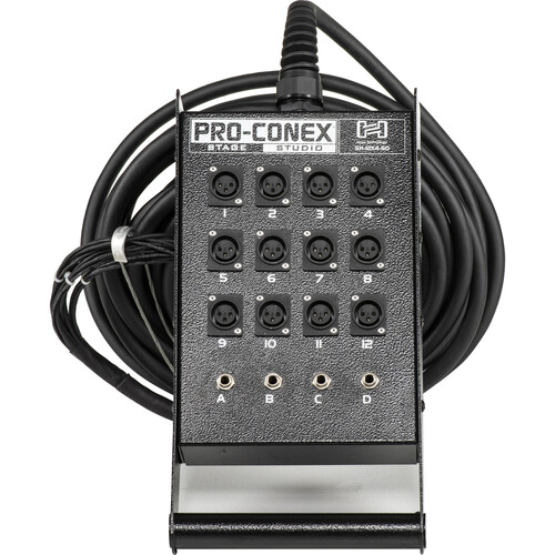 Hosa Technology SH12X425 SH Series Stage Box Snake with 12 3-Pin XLR Send  and 4 TRS Return Channels- 25.0' (7.6 m)