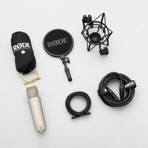 RODE Microphone condensateur de studio NT1 de 5e génération (argenté)
