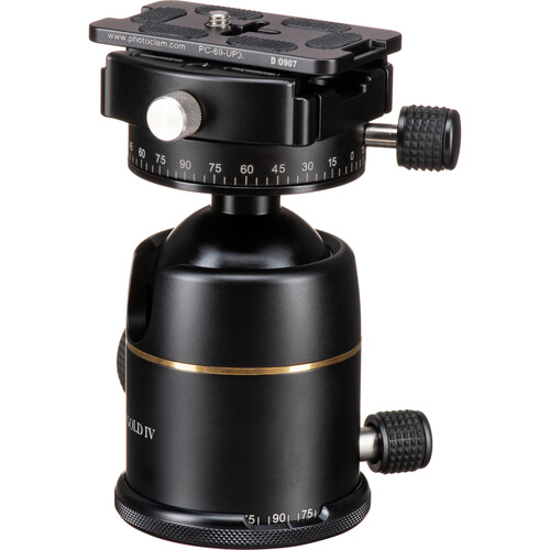 Photo Clam Pro Gold 4 Ball Head with Lever-Lock Quick Release (Black)