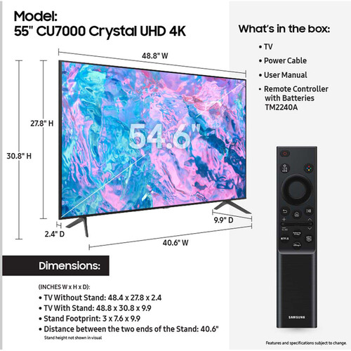 CU7000 55" HDR Smart LED TV