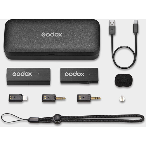 Godox MoveLink Mini LT Wireless Microphone System for Cameras & iOS Devices  (2.4 GHz, Classic Black)