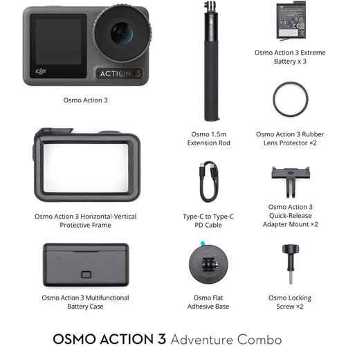 DJI Osmo Action 3 Camera Adventure Combo CP.OS.00000221.01 B&H