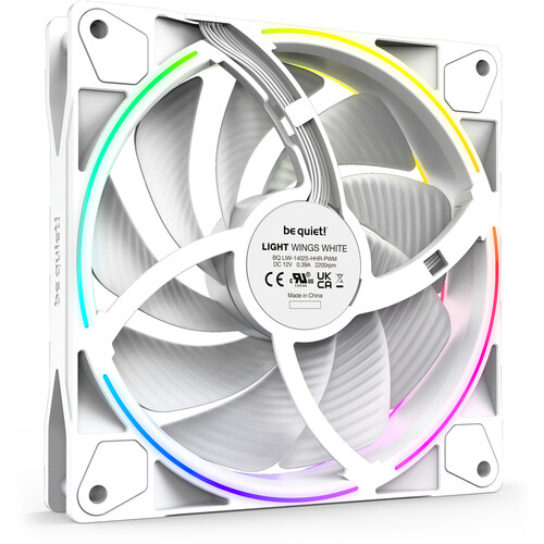 be quiet! Light Wings PWM High-Speed 140mm ARGB Cooling Fan (3-Pack,White)