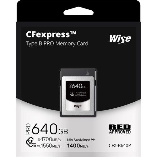 Wise Advanced 640GB CFX-B Series CFexpress Type B Memory Card (RED Edition)