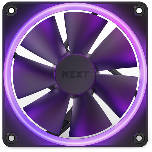 NZXT F120 RGB Core - 120mm Hub-Mounted RGB Fan - 8 Individually-Addressable  LEDs - Semi-Translucent Blades - High Static Pressure & Airflow - Quiet