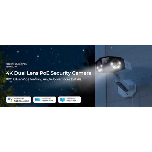 Reolink Duo 2 PoE 8MP Outdoor Dual-Lens Bullet Camera DLP4K B&H