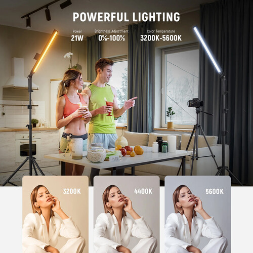Neewer BHB Upgraded LED Video Light Stick Kit 2 Pack