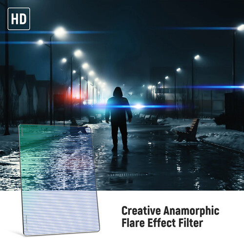 YOSOO Filtre Blue Streak Junestar Blue Streak filtre à effets spéciaux  verre optique anamorphique pour accessoire d'appareil photo