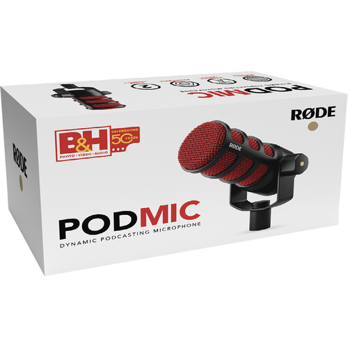 RODE PodMic Dynamic Podcasting Microphone Black