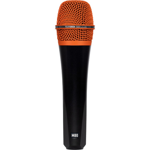 Telefunken M80 Custom Handheld Supercardioid Dynamic Microphone (Black  Body, Orange Grille)