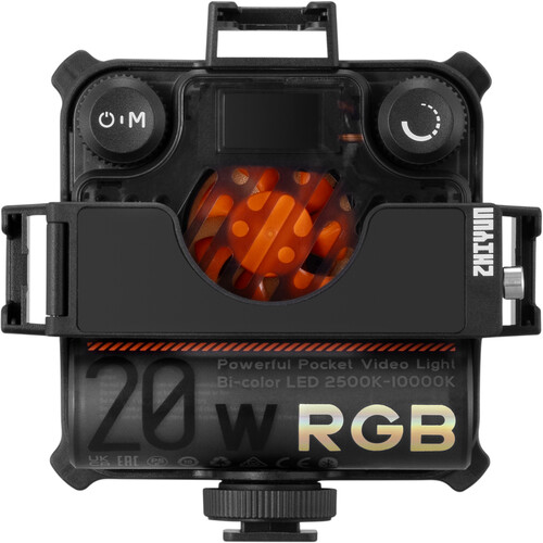 ZHIYUN Fiveray M20C Combo 20W RGB Portable Camera Light, 4500mAh  Rechargeable Full Color LED Photography Light TLCI 96+ CRI 94+ CCT  2500K-10000K with