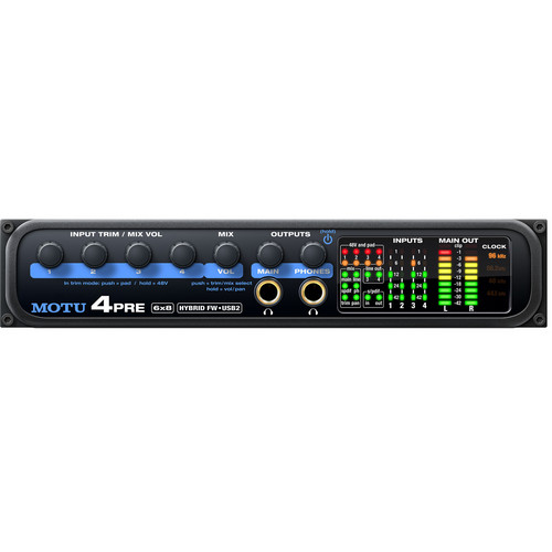 MOTU 4pre - Compact Hybrid FireWire/USB Audio Interface 8460 B&H