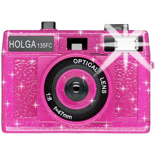 Holga 135FC Camera with Flash (Pink Sparkle) 274135 B&H Photo