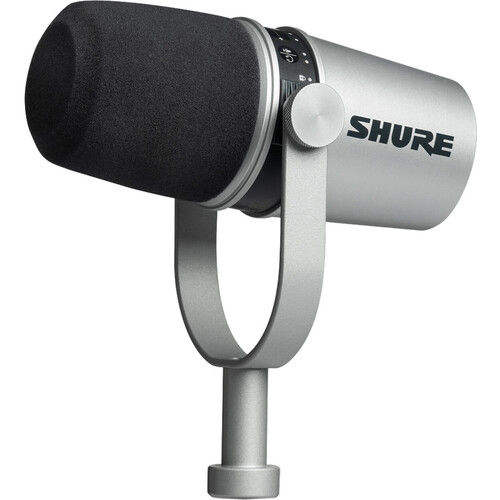 Ernie Williamson Music - Shure MV7 Digital Podcasting Microphone - Silver
