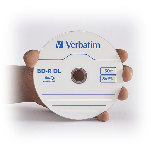 Verbatim BD-R Blu-ray DL 50GB 8x with Branded Surface Disc 98356