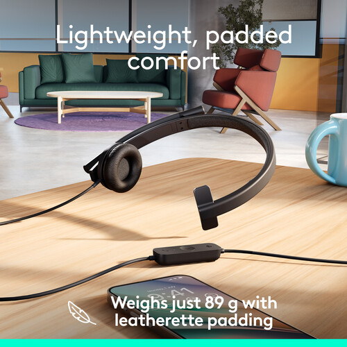 Logitech H570e Wired USB-C Mono Headset (Microsoft Teams) — фото 5