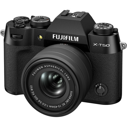 FUJIFILM X-T50 Mirrorless Camera with XC 15-45mm f/3.5-5.6 Lens (Black)