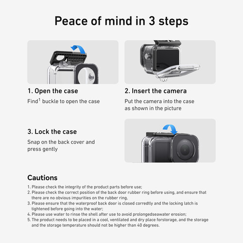 TELESIN S4-WTP-12 Waterproof Case for DJI Osmo Action 6 description image 6