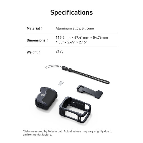 TELESIN StreetGrip Kit for DJI Osmo Action 6 description image