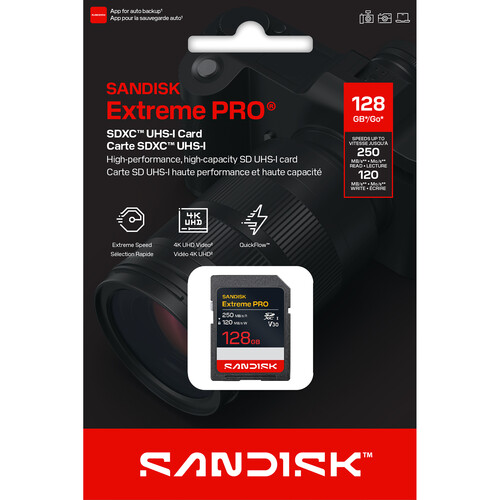 SanDisk 128GB Extreme PRO UHS-I SDXC Memory Card