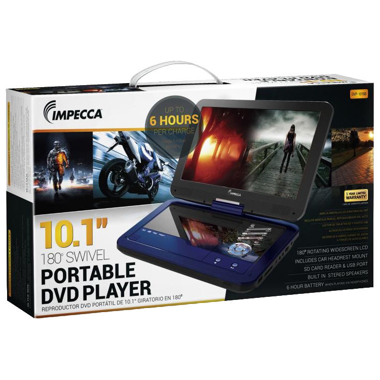 Impecca Dvp 1016k 10 1 Portable Dvd Player Dvp 1016b