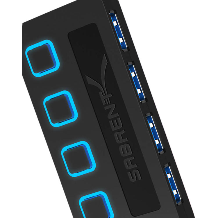 Sabrent 4 Port Usb 3 0 Hub With Power Switches Hb Um43 B H Photo