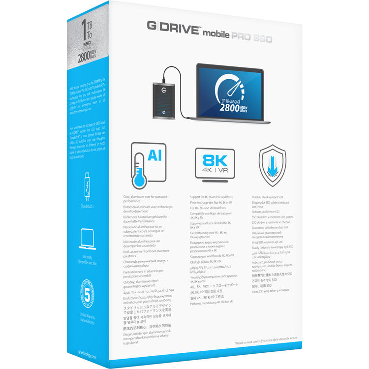 G Technology 1tb G Drive Mobile Pro Thunderbolt 3 External Ssd