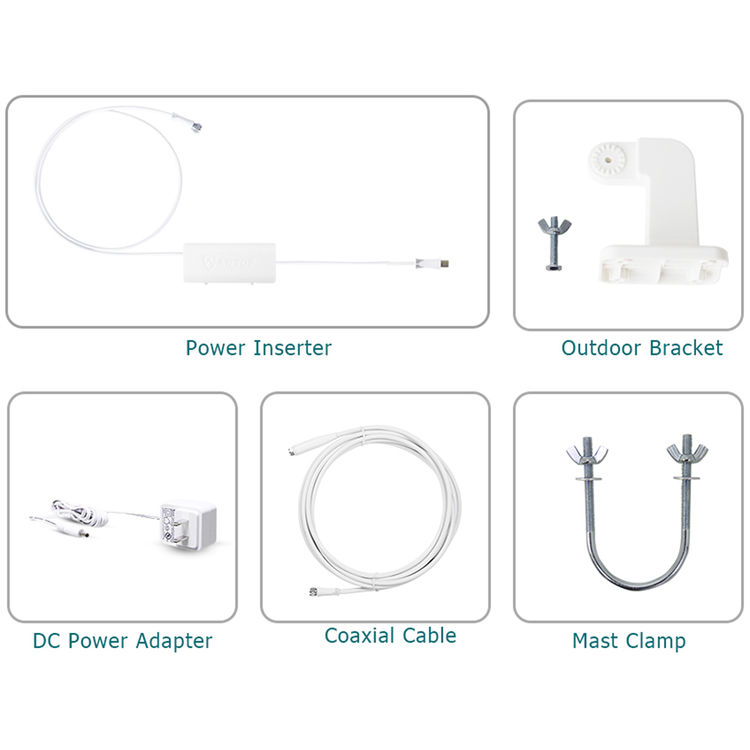 4K UHD Ready ANTOP AT-416B UFO 360 Degree Smartpass Amplified Outdoor//Attic HD TV Antenna with Built-in 4G LTE Filter 30//40 Mile Long Range Omnidirectional Home//RV TV Antenna 16 Coaxial Cable