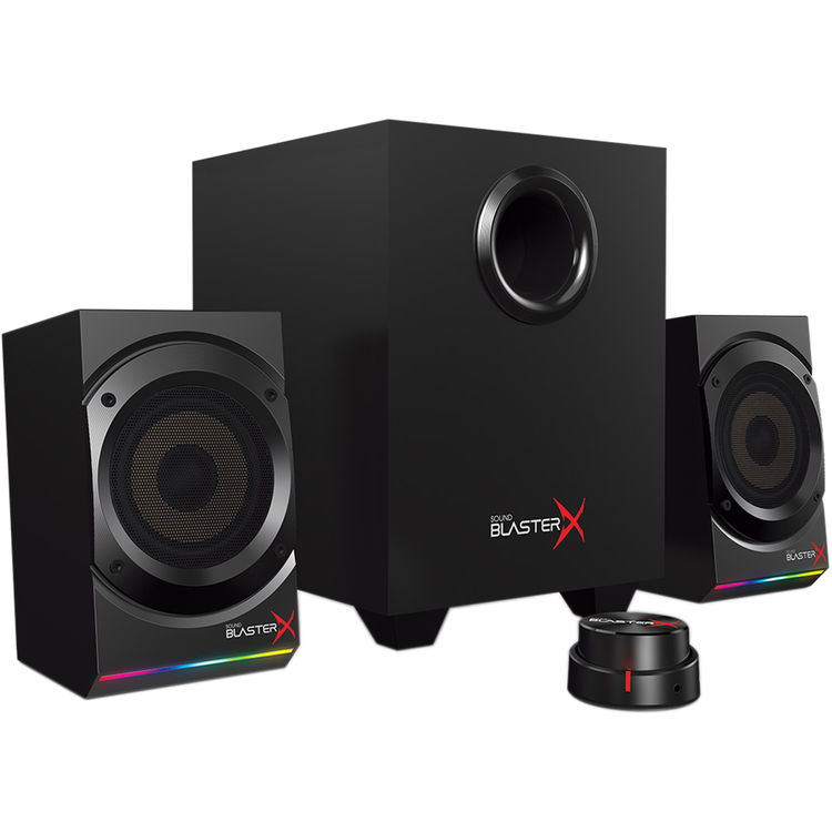 creative sound blasterx kratos s5 2.1 gaming speaker system with customizable rgb lighting