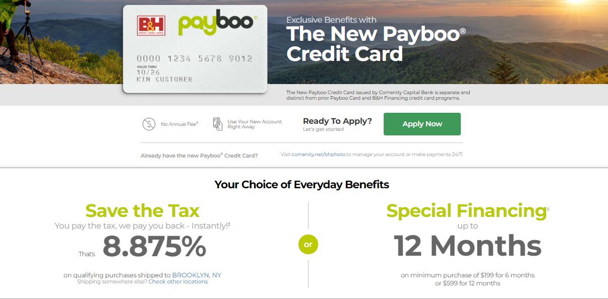 Save The Tax Or Interest - The NEW B&H PayBoo Card