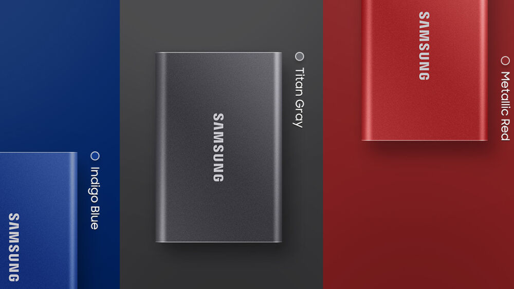 【新品未使用】SAMSUNG MU-PC1T0T-IT/A SSD 1TB Samsung 1TB T7 Portable SSD (Titan Gray) MU-PC1T0T/AM B&H Photo